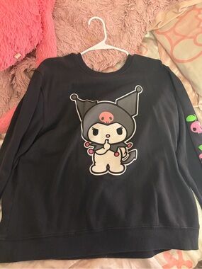 Sanrio Kuromi Black Sweatshirt with Pink Accent